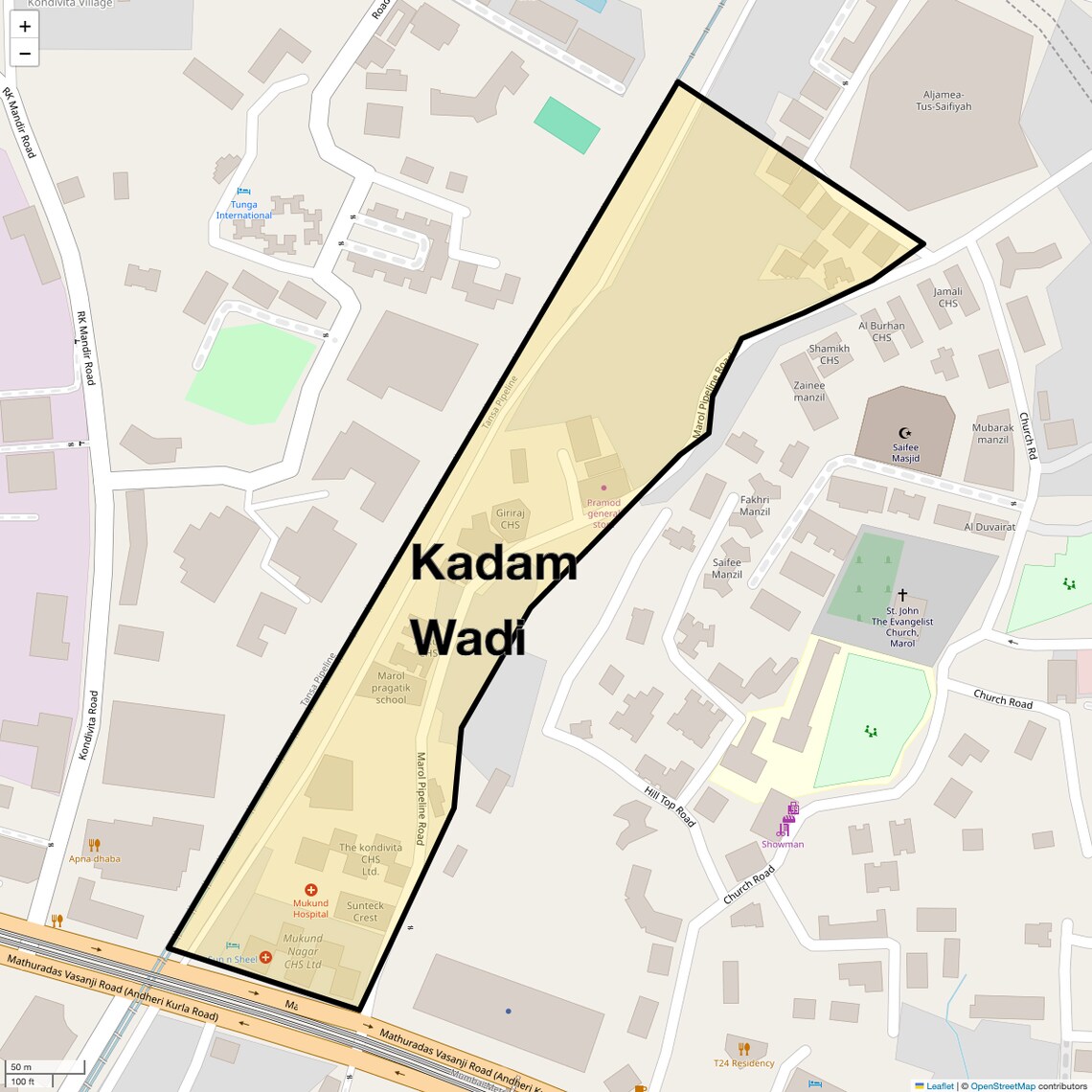 Location Map of Kadam Wadi, Mumbai