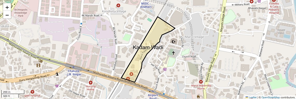 Location Map of Kadam Wadi, Mumbai