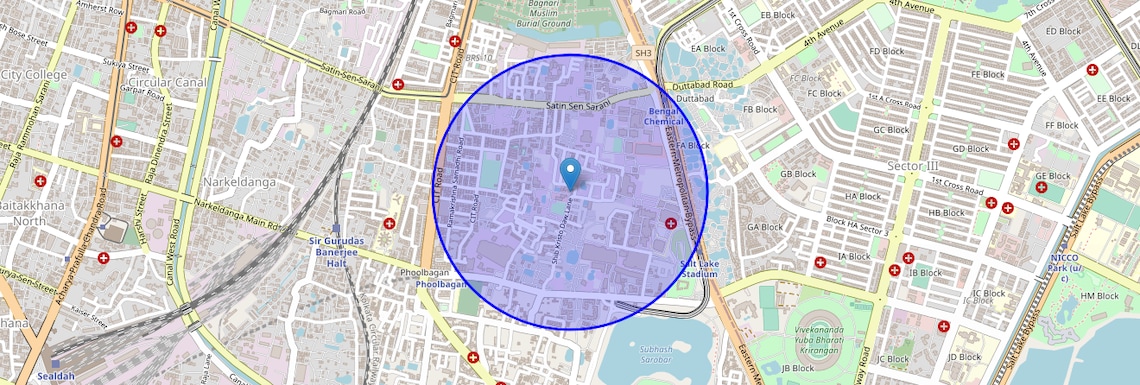 Location Map of Kadapara, Kolkata