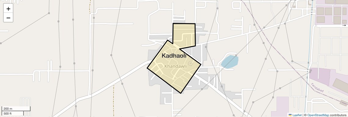 Location Map of Kadhaoli, Faridabad