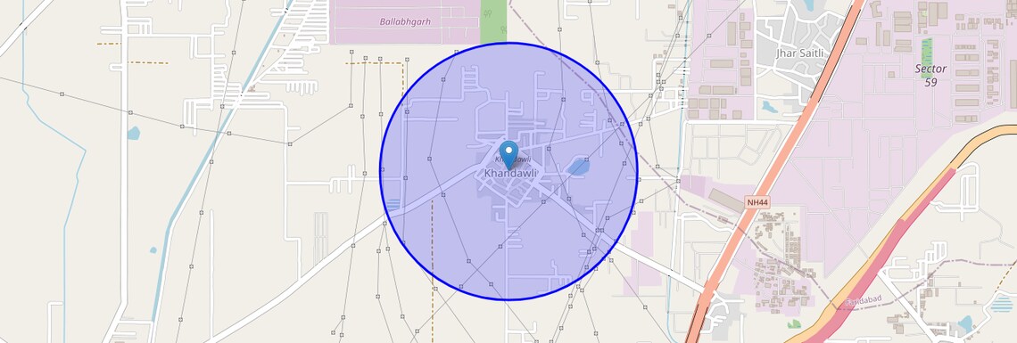 Location Map of Kadhaoli, Faridabad