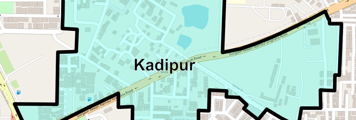Location Map of Kadipur, Gurgaon