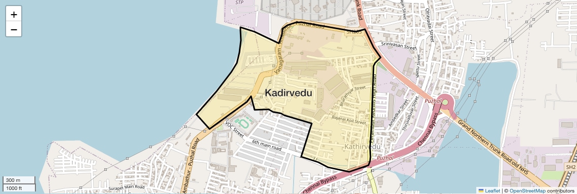 Location Map of Kadirvedu, Chennai
