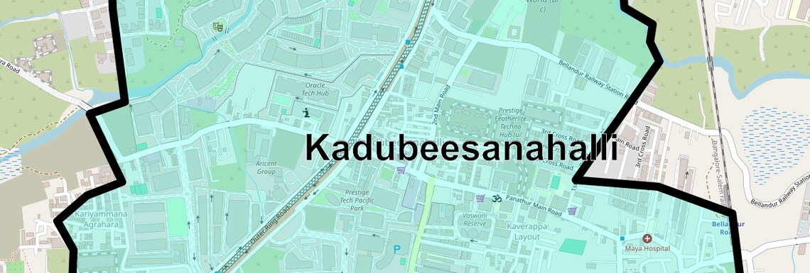 Location Map of Kadubeesanahalli, Bangalore