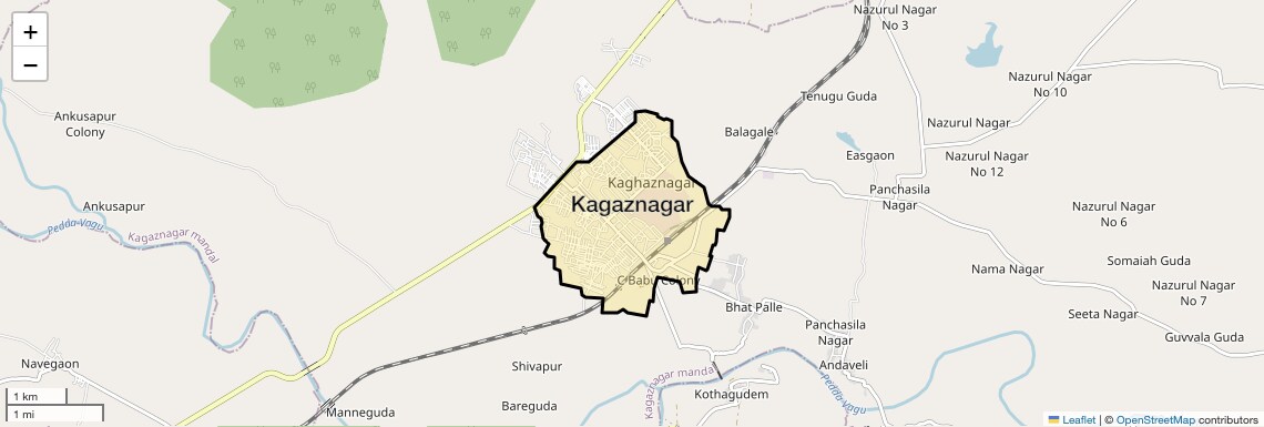 Location Map of Kagaznagar, Hyderabad
