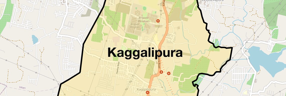 Location Map of Kaggalipura, Bangalore