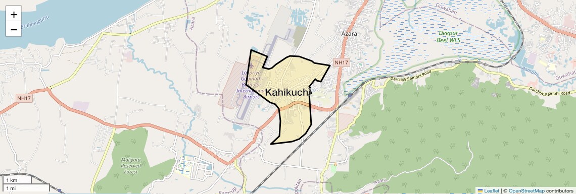 Location Map of Kahikuchi, Guwahati