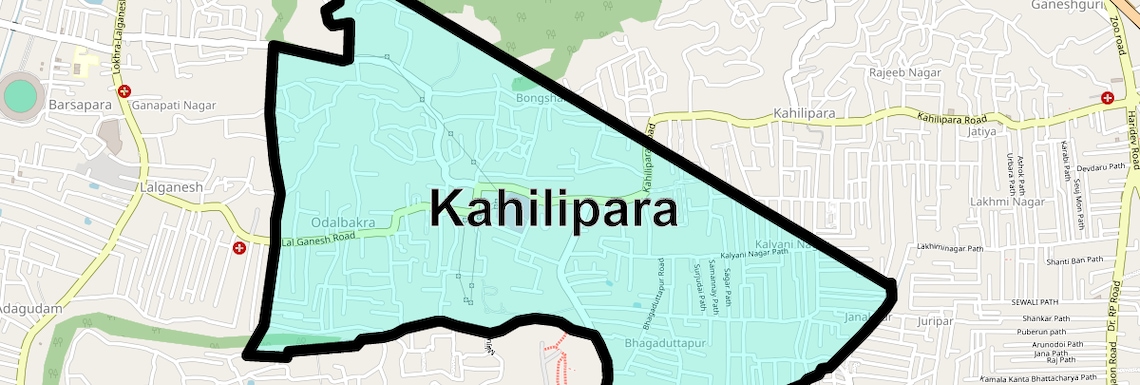 Location Map of Kahilipara, Guwahati