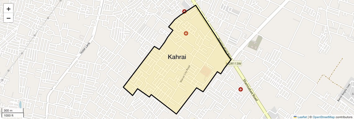 Location Map of Kahrai, Agra
