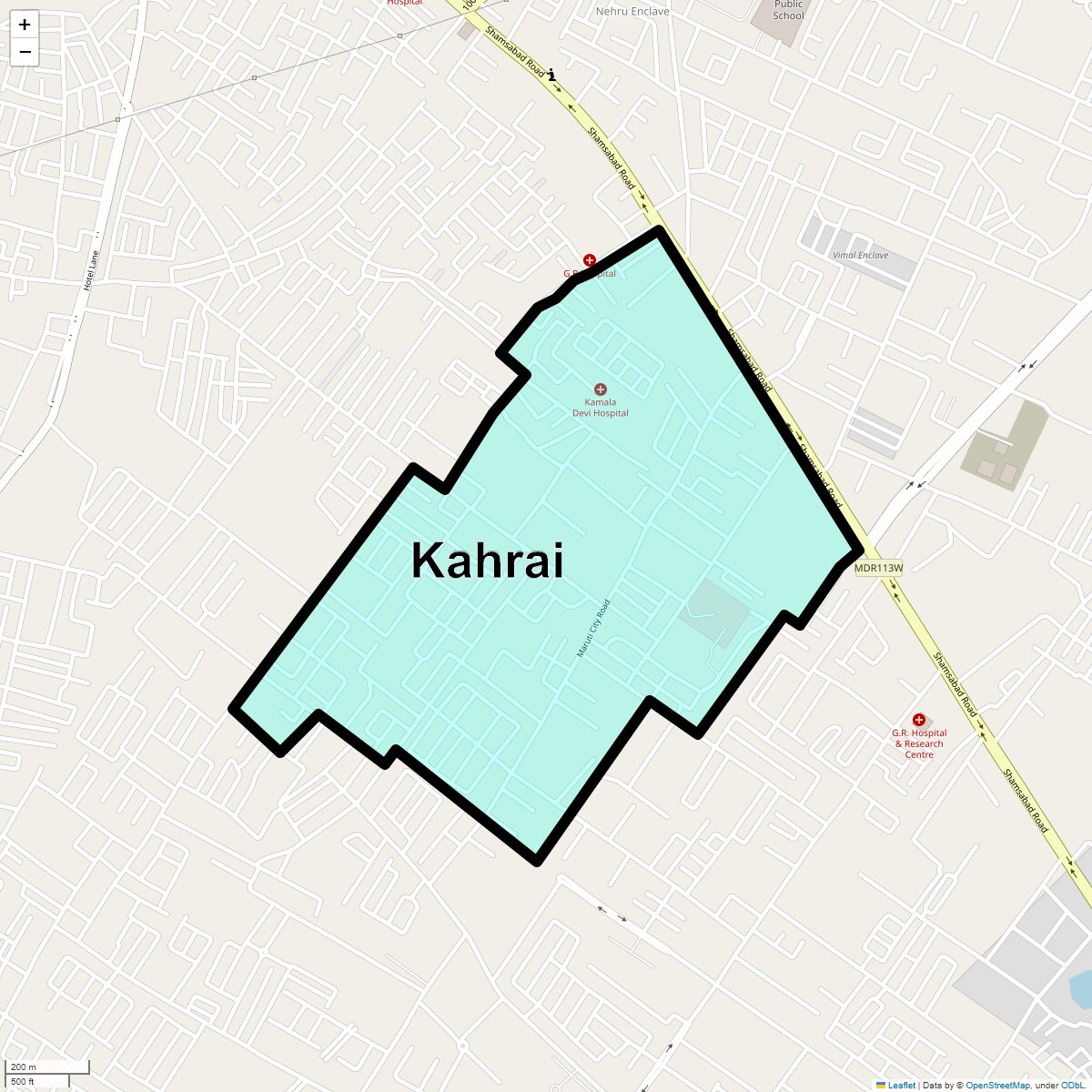 Location Map of Kahrai, Agra