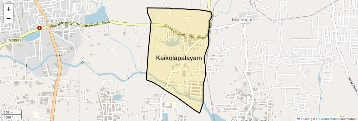 Location Map of Kaikolapalayam, Coimbatore