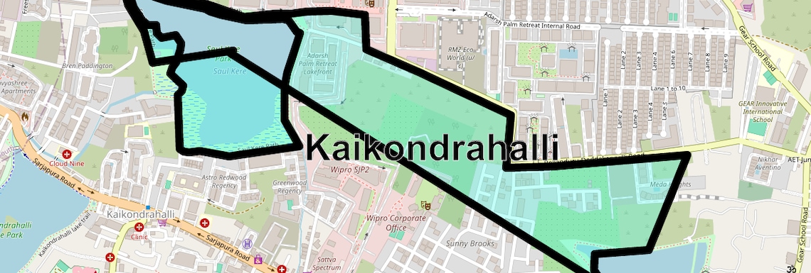 Location Map of Kaikondrahalli, Bangalore