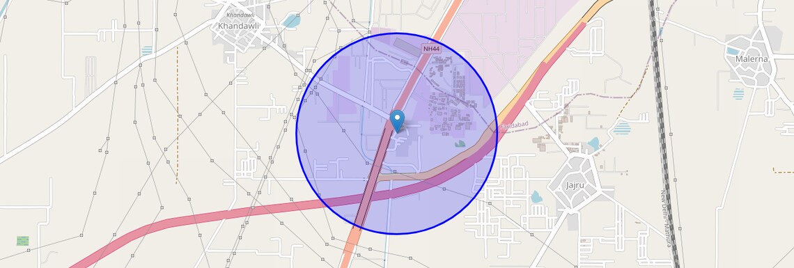Location Map of Kail Gaon, Faridabad
