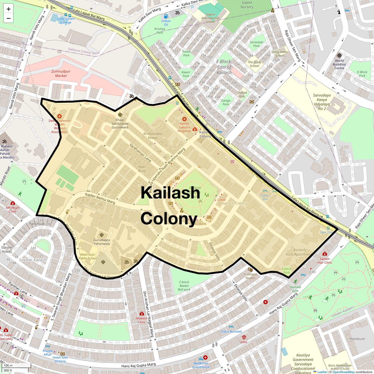 Check Time Travel of Kailash Colony, Delhi