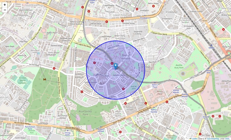 Location Map of Kailash Colony