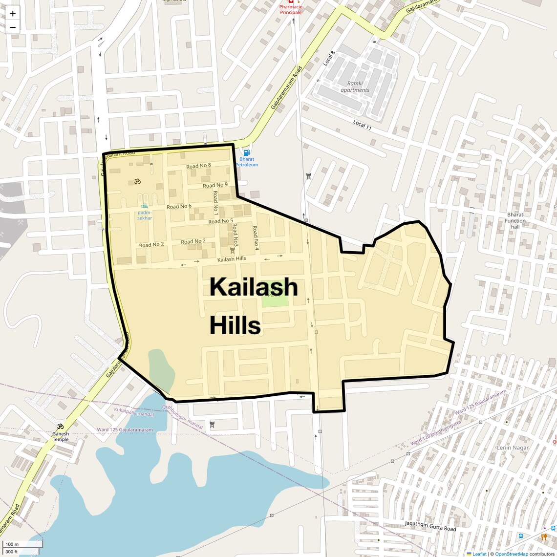 Location Map of Kailash Hills, Hyderabad