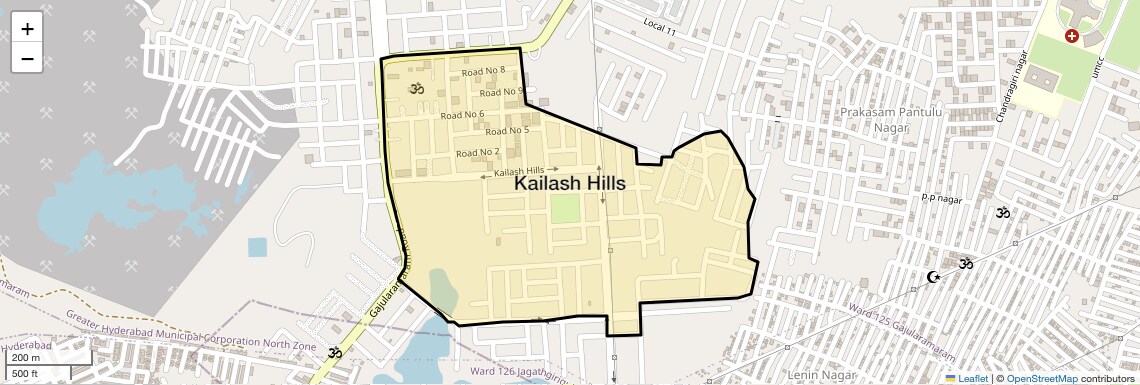 Location Map of Kailash Hills, Hyderabad