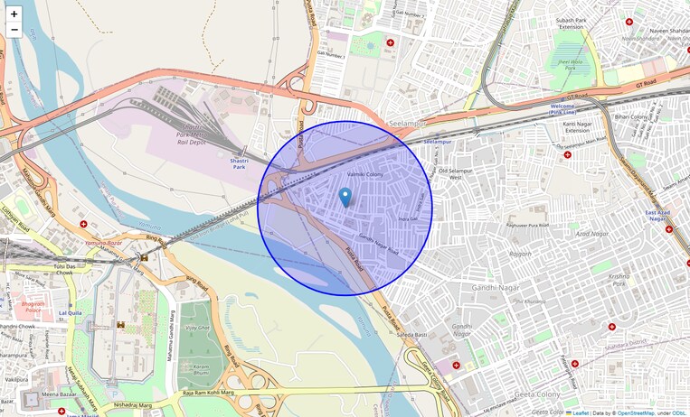 Location Map of Kailash Nagar