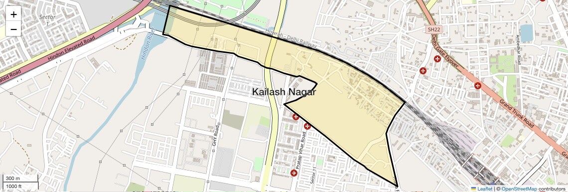Location Map of Kailash Nagar, Ghaziabad