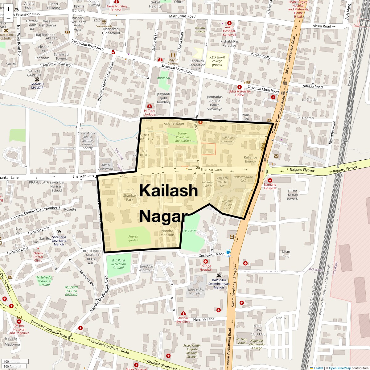 Location Map of Kailash Nagar, Mumbai