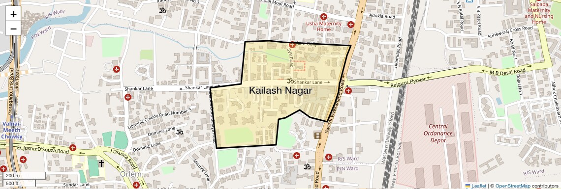 Location Map of Kailash Nagar, Mumbai