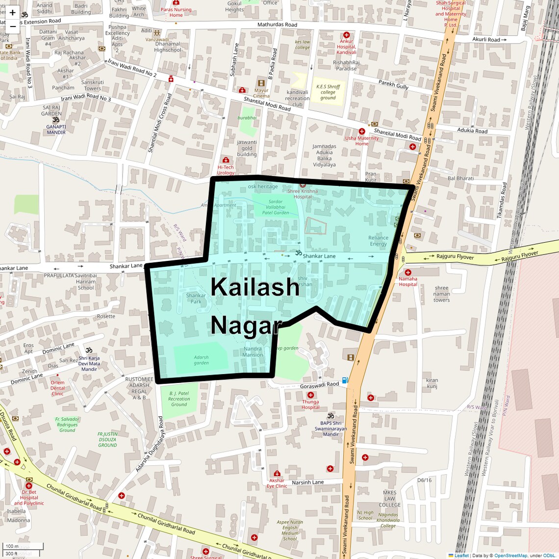 Location Map of Kailash Nagar, Mumbai