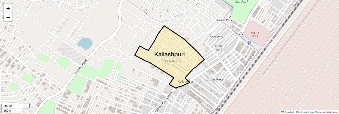 Location Map of Kailashpuri, Delhi