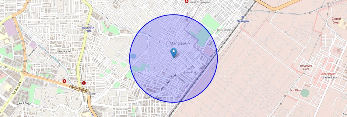 Location Map of Kailashpuri, Delhi