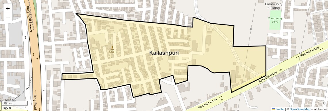 Location Map of Kailashpuri, Indore