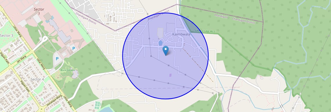 Location Map of Kaimwala, Chandigarh
