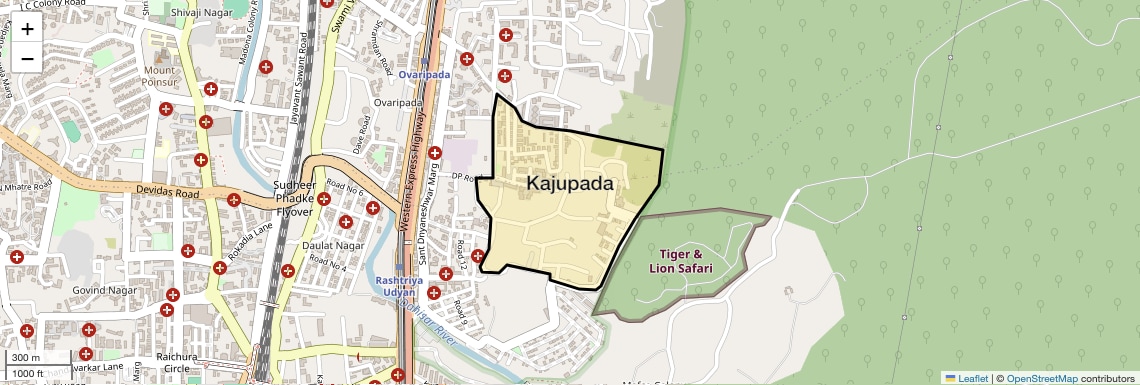 Location Map of Kajupada, Mumbai