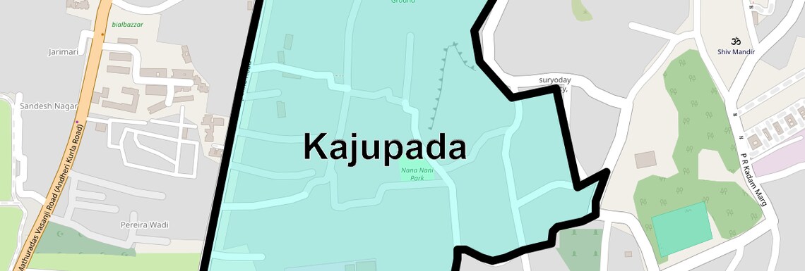 Location Map of Kajupada, Mumbai
