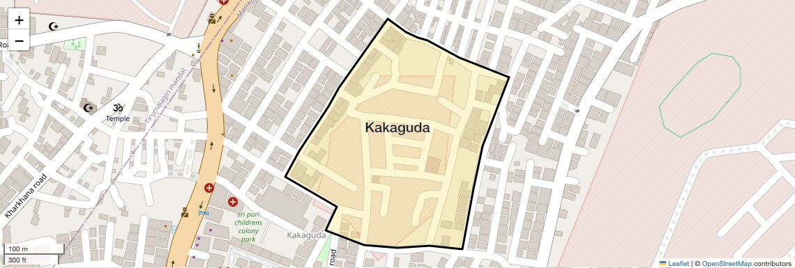 Location Map of Kakaguda, Hyderabad