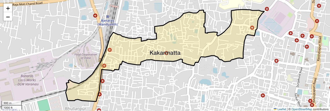 Location Map of Kakarmatta, Varanasi