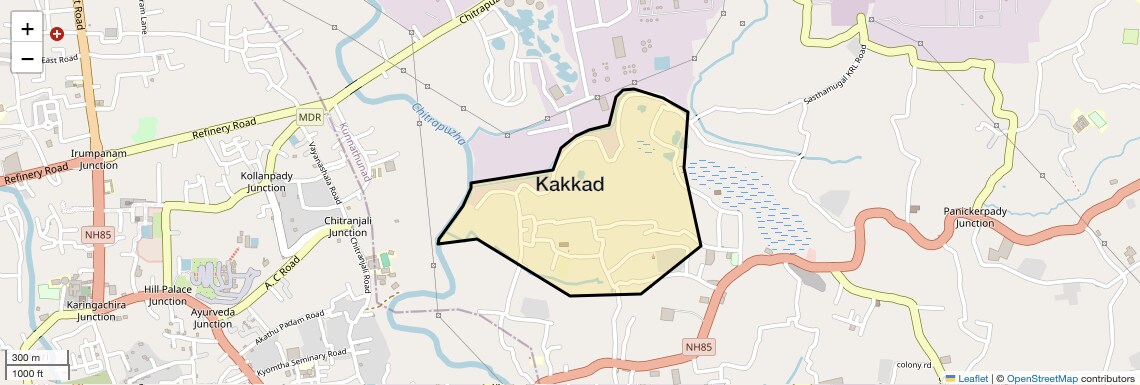 Location Map of Kakkad, Kochi