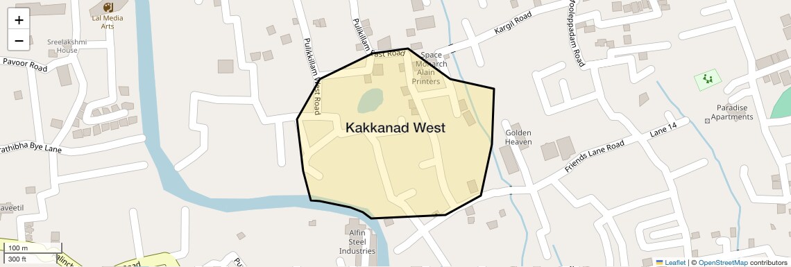 Location Map of Kakkanad West, Kochi
