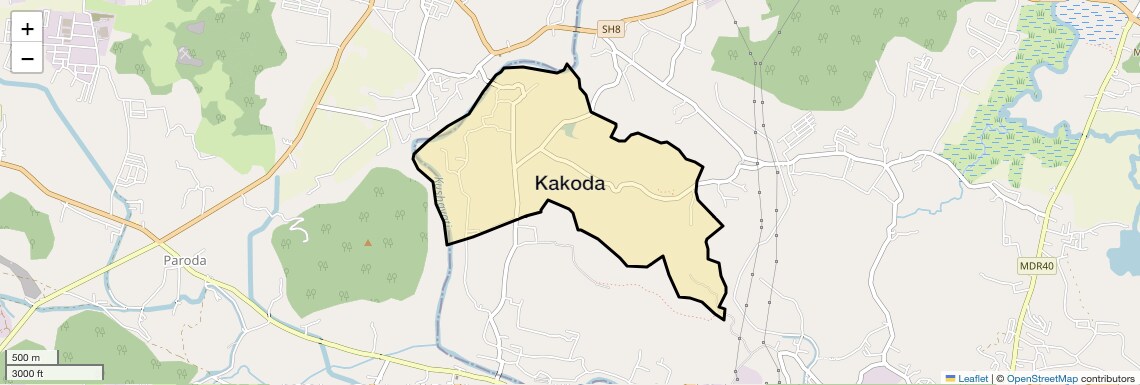 Location Map of Kakoda, Goa
