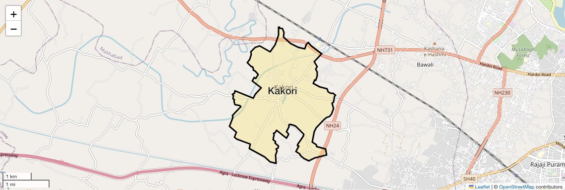 Location Map of Kakori, Lucknow