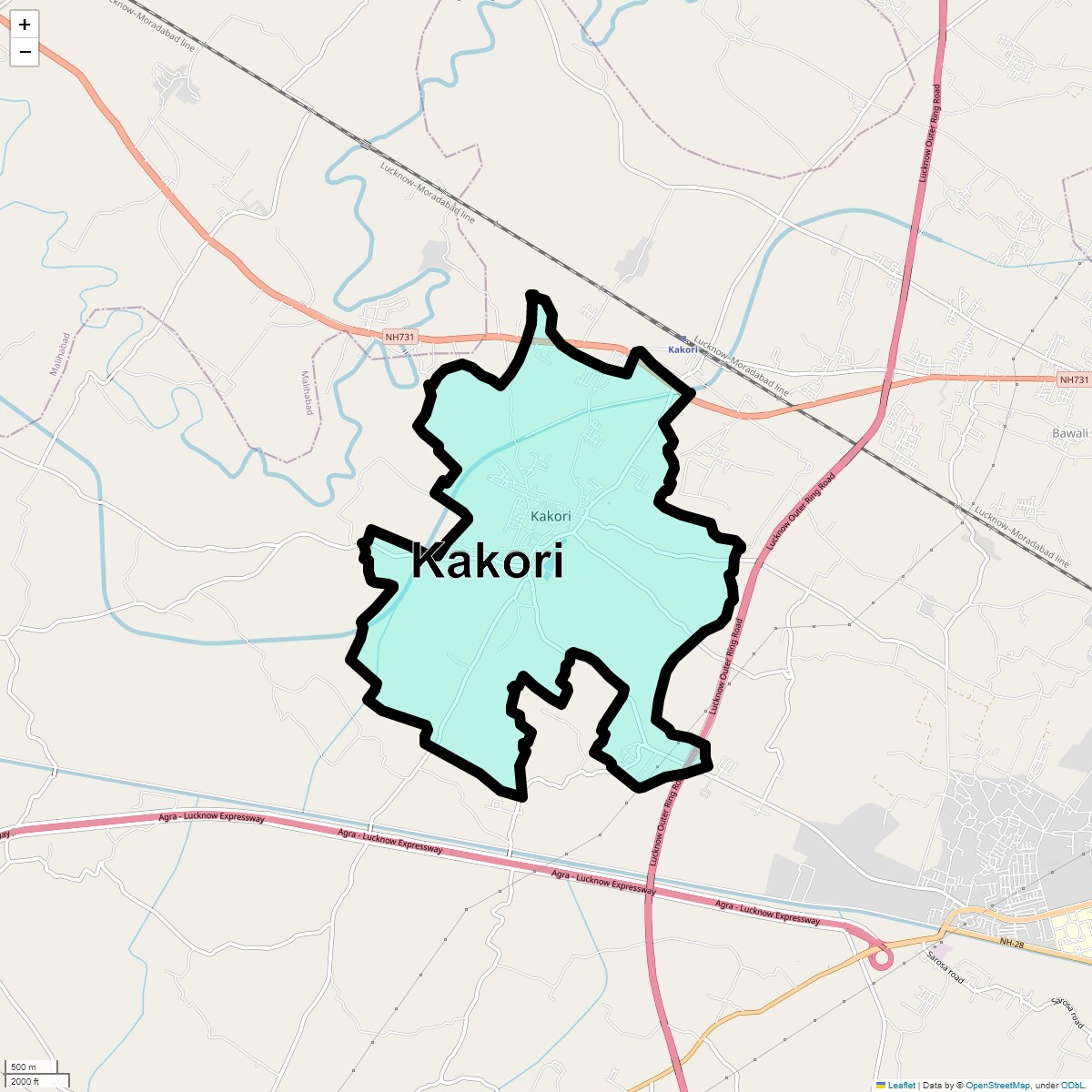 Location Map of Kakori, Lucknow