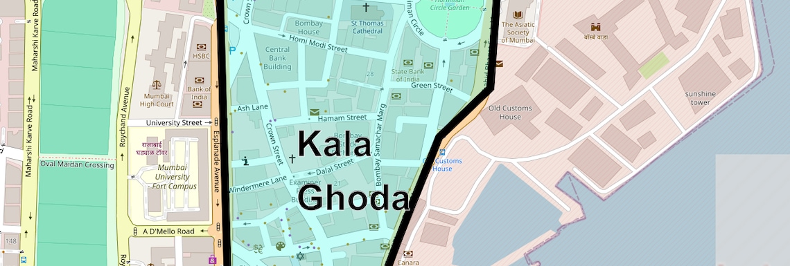 Location Map of Kala Ghoda, Mumbai