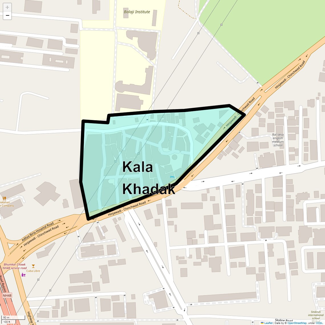 Location Map of Kala Khadak, Pune