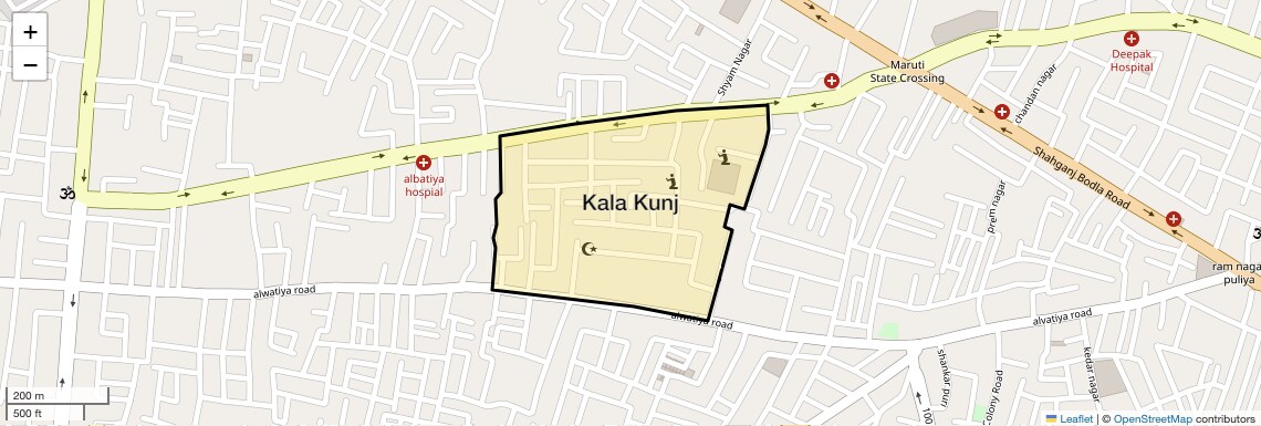 Location Map of Kala Kunj, Agra