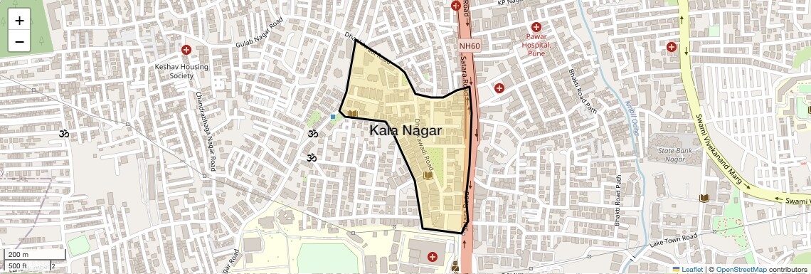 Location Map of Kala Nagar, Pune