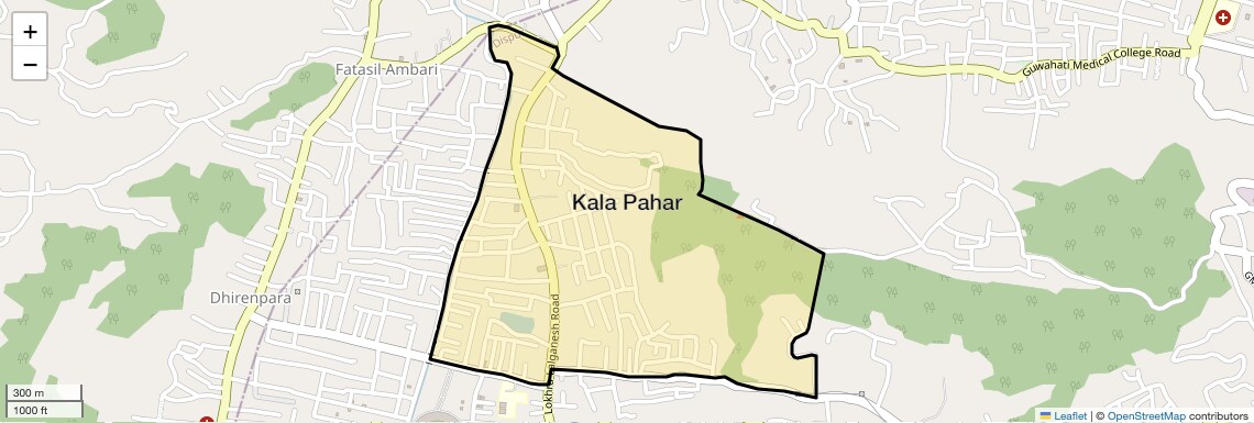 Location Map of Kala Pahar, Guwahati