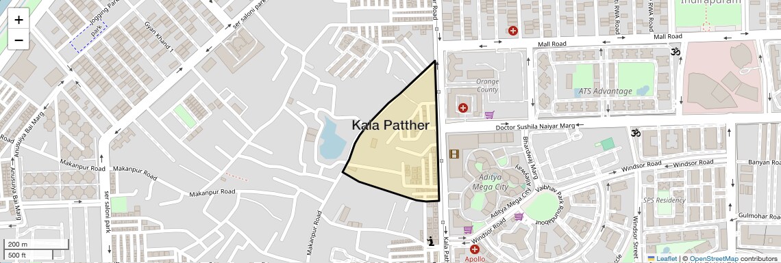 Location Map of Kala Patther, Ghaziabad