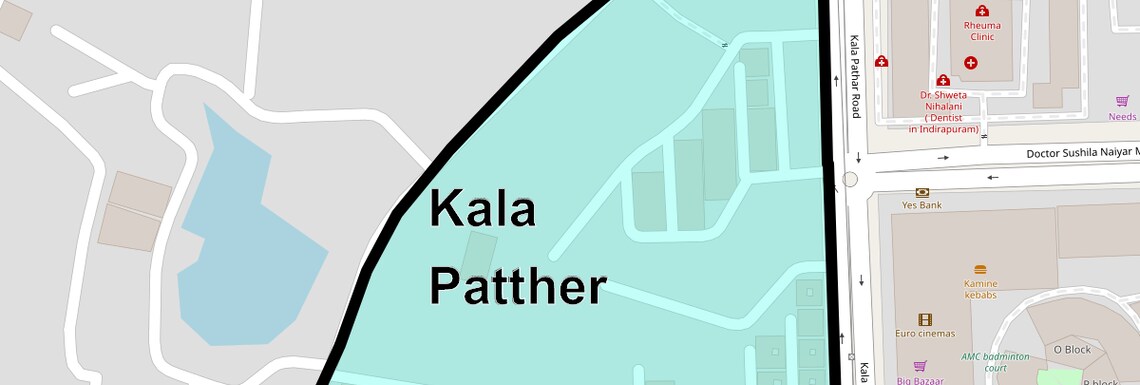 Location Map of Kala Patther, Ghaziabad