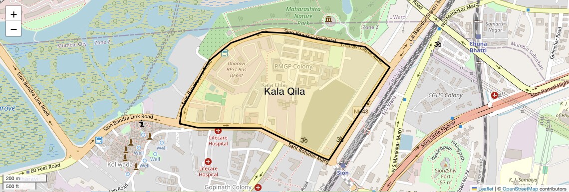 Location Map of Kala Qila, Mumbai