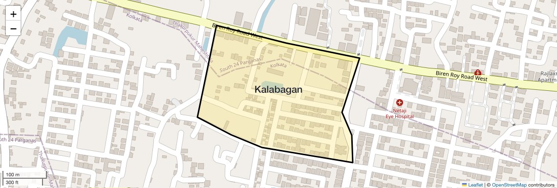 Location Map of Kalabagan, Kolkata