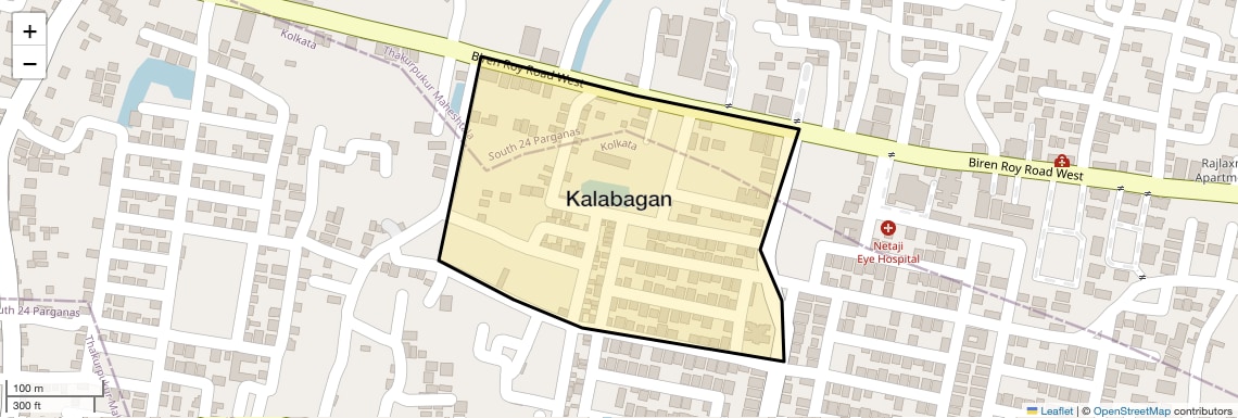 Location Map of Kalabagan, Kolkata