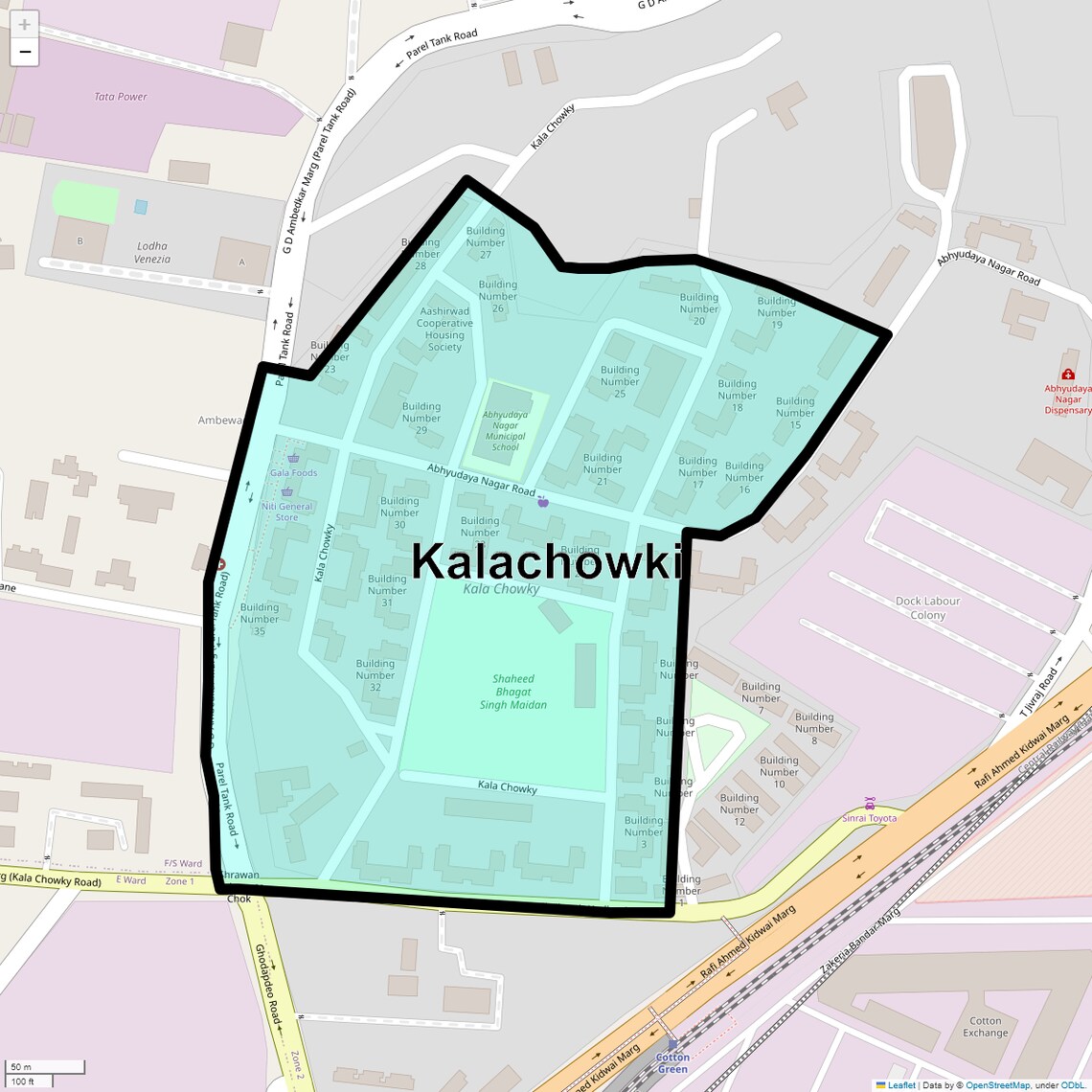 Location Map of Kalachowki, Mumbai